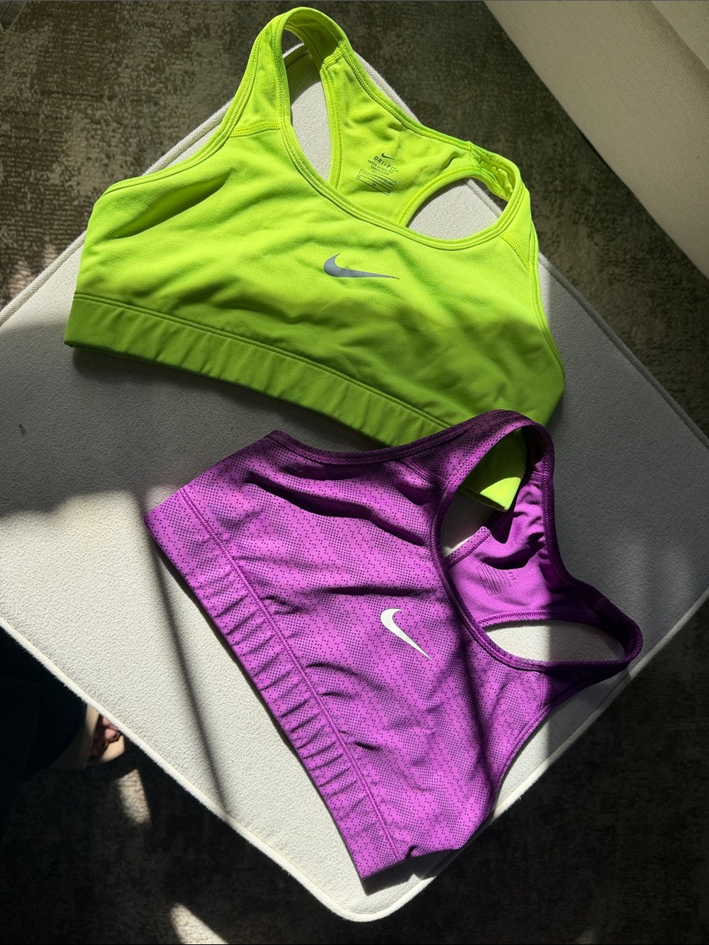 Nike Women's Neon Yellow & Purple Racerback Sports Bras - 2 Pack